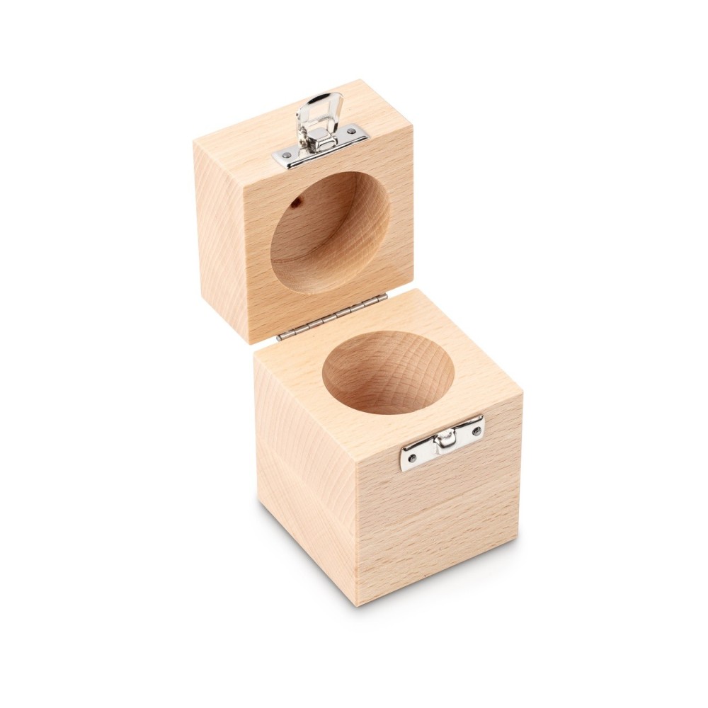 Caja de madera para pesas de calibración 500g