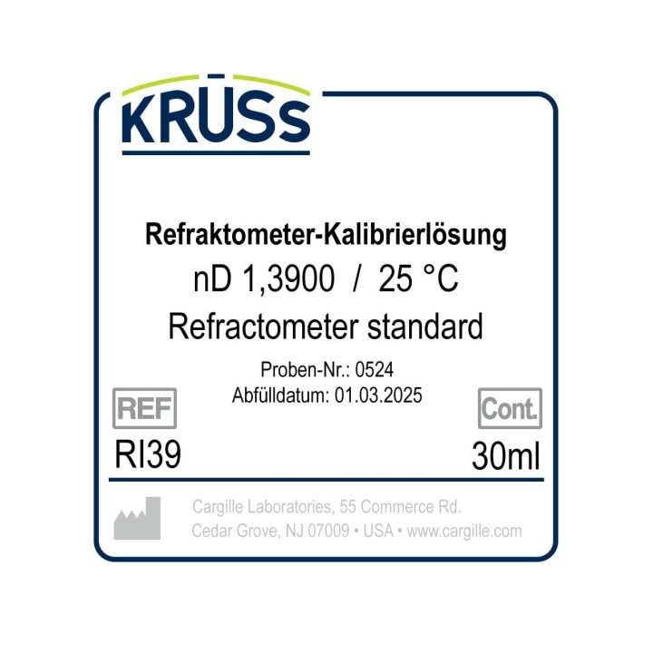 Liquido di calibrazione per rifrattometri nD 1,3900