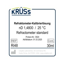 Liquido di calibrazione per rifrattometri con certificato nD 1,4800