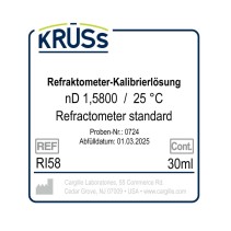 Liquido di calibrazione per rifrattometri con certificato nD 1,5800