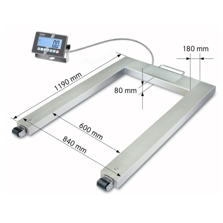 KERN UXC 600K-1M Báscula de paletas en acero inoxidable IP67