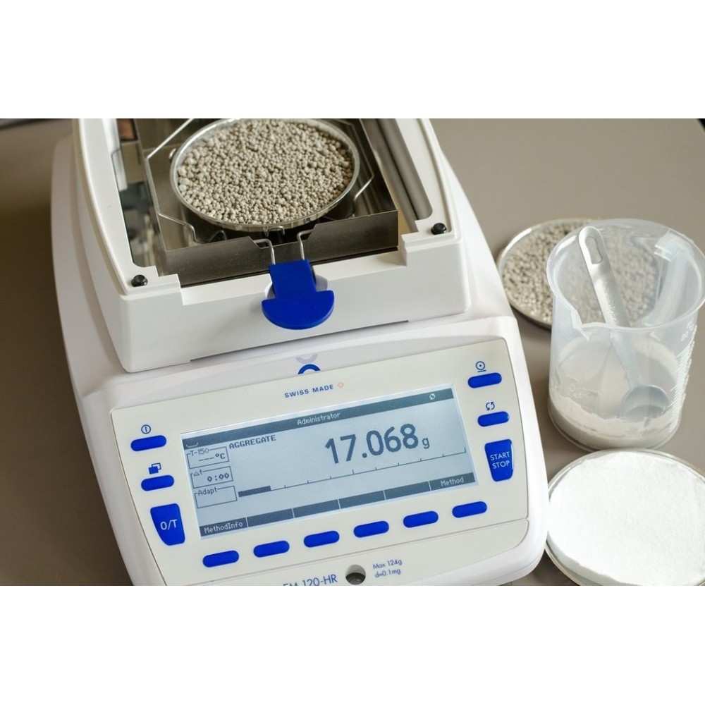 Precisa EM120HR Moisture analyzer with integrated balance and SCS