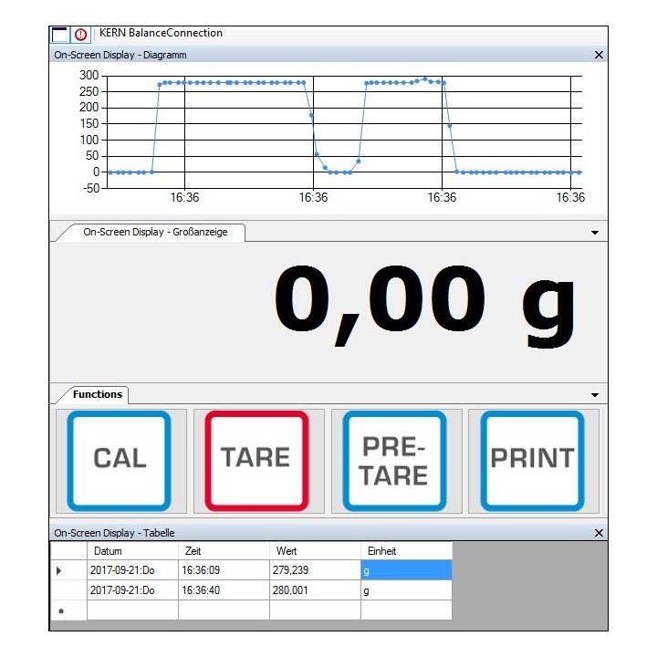 Logiciel pour transmetteur de pesage numérique KERN YKV-01