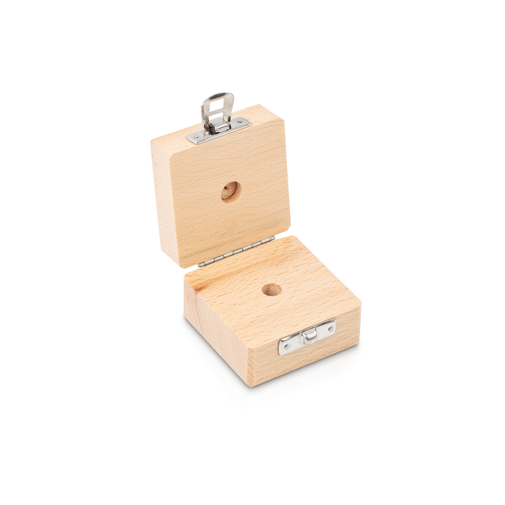 Holzgeschütztes Etui für Einzelgewichte 5g Holzgeschütztes Etui für Einzelgewichte 5g