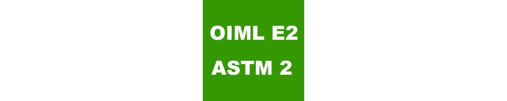 Sets of weights OIML E2 class in wooden, aluminium and plastic cases