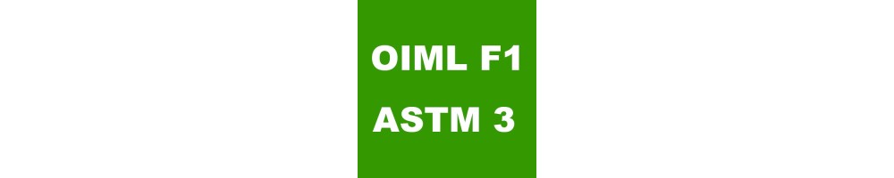 Set di pesi OIML classe F1 in valigette di legno, alluminio e plastica